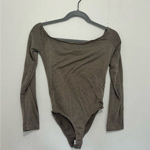Taupe Off Shoulder Bodysuit